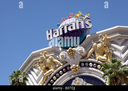 Harrahs Hotel Ortseingangsschild in Las Vegas Stockfoto