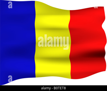 3D Flagge Rumäniens Stockfoto