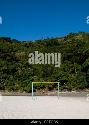 Fußballtor bei Engenho Beach State Park von Sao Paulo Brasilien 03 29 08 Stockfoto