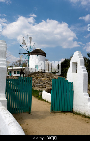 Griechenland Windmühlen von Mykonos Ägäischen Meer Windmühle aus Mykonos Internationales Wind-Und Wassermühlenmuseum Gifhorn Deutschland Stockfoto