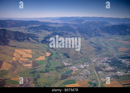 Antenne über die Täler Livingston Bozeman MONTANA Stockfoto