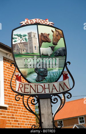 UK England Suffolk Rendham Dorf Schildhauptes Vorführung von Kaiser Claudius in Fluß Alde gefunden Stockfoto