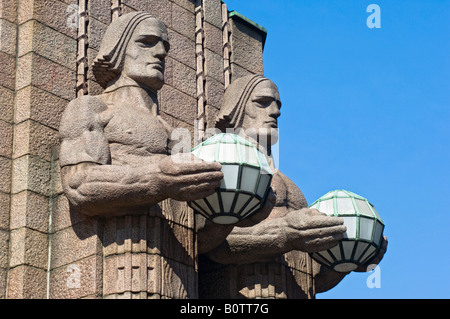 Detail der Hauptbahnhof Helsinki. Helsinki, Finnland. Stockfoto