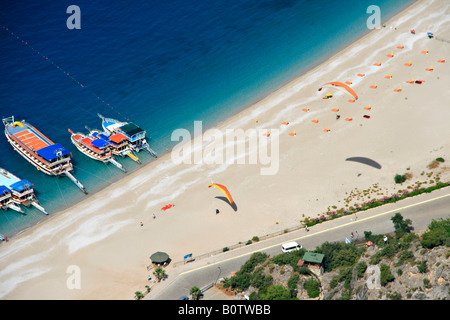 Ölüdeniz ist ein kleines Feriendorf in der Provinz Muğla an der Süd-West Küste der Türkei an der Ägäis Stockfoto