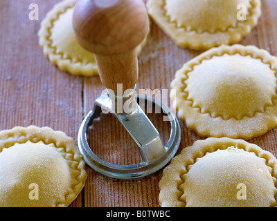 frische handgemachte Pasta ravioli Stockfoto