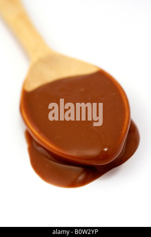 Schokolade und Löffel Stockfoto