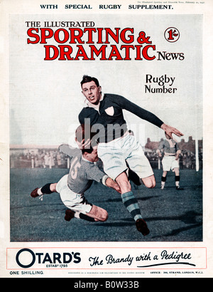 Sportliche Dramatic Feb 1932 Sport Cover von dem dargestellten Magazin mit einer speziellen Rugby-Reihe Stockfoto