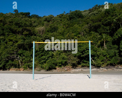 Fußballtor bei Engenho Beach State Park von Sao Paulo Brasilien 03 29 08 Stockfoto