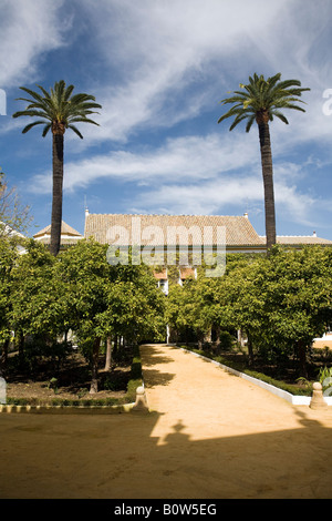 Innenhof des Las Duenas Palast, wo der Dichter Antonio Machado war geboren, Sevilla, Spanien Stockfoto