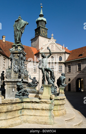 Renaissance Brunnenhof, Fountain Court, Residenz Palast, München, Bayern, Deutschland Stockfoto