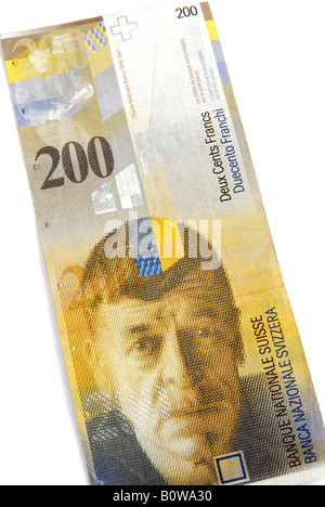 200 Schweizer Franken Banknote, bill Stockfoto