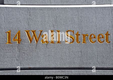 Detail, New York Stock Exchange, NYSE, 14 Wall Street, Manhattan, New York City, USA Stockfoto