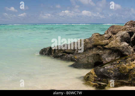 Felsen am Strand, Insel Nosy Nato, Madagaskar, Afrika Stockfoto