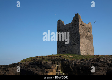 O' Dowd Roslea Roslee Burg Heim der ODowd Häuptlinge, gebaut im Jahre 1207 Easkey Grafschaft Sligo Irland Stockfoto