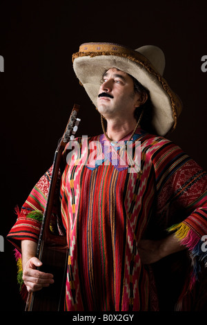 Stereotype mexikanische Mann mit der Gitarre Stockfoto