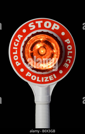 Ein Polizei-Stop-Schild Stockfoto