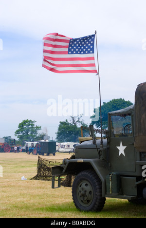 US-Armee M35 Continental Motors LKW-Ladung bei Smallwood Oldtimer Rallye Cheshire England Großbritannien Stockfoto