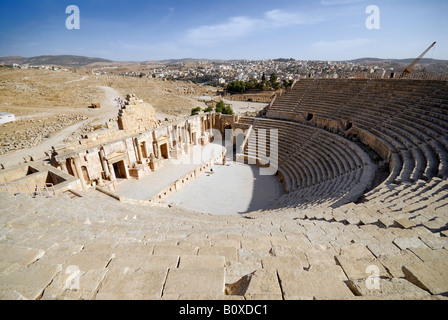 Südlichen Theater in Ruinen von Jerash römischen Dekapolis-Stadt aus 39 bis 76 AD Jordan Arabien Stockfoto