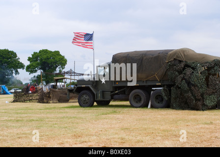 US-Armee M35 Continental Motors LKW-Ladung bei Smallwood Oldtimer Rallye Cheshire England Großbritannien Stockfoto