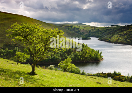 Stormy Frühling Nachmittag mit Blick auf Meldon Reservoir im Dartmoor National Park Devon England Stockfoto