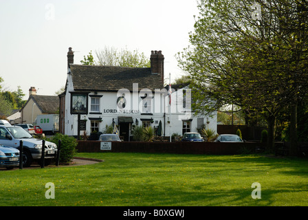 Das Lord Nelson Public House, das älteste Pub im Dorf Croston, Lancashire Stockfoto