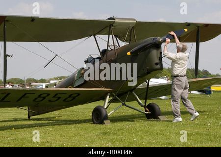 De Havilland DH82B Queen Bee Popham Hampshire Stockfoto