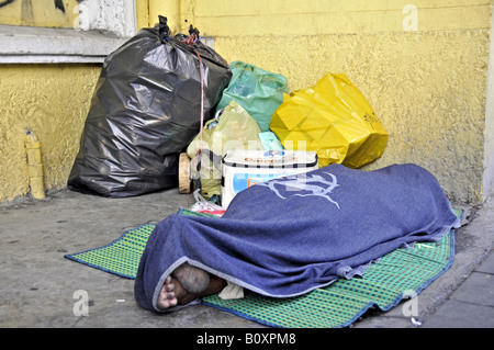 Obdachlose Straße Hersteller, Thailand, Bangkok Stockfoto