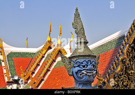 Dämon Wachablösung vor dem Wat Phra Kaeo, Thailand, Bangkok Dschaks Stockfoto