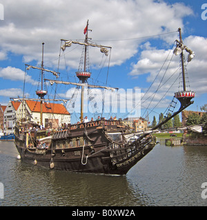 historische Exkursion Boot auf der Mottlau, Polen, Danzig Mottlau Stockfoto