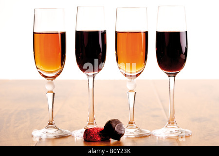 Sherry und Portwein Wein Stockfoto