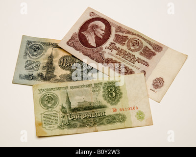Russischer Rubel-Notizen Stockfoto