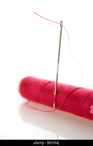Nadel und Faden, close-up Stockfoto