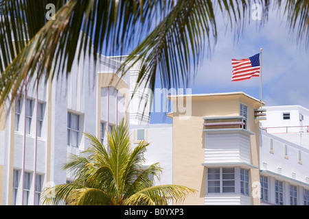Art-Déco-Bauten in South Beach, Miami, Florida, USA Stockfoto