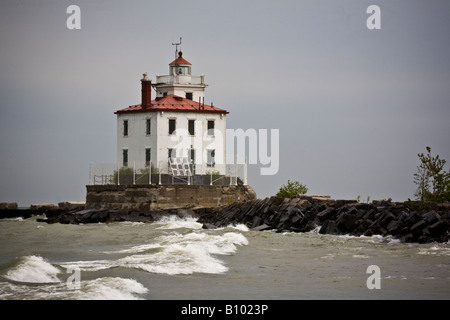 Ohio Leuchtturm an bewölkten Tag. Stockfoto