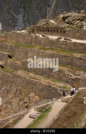 Inkaruinen von Ollantaytambo im Heiligen Tal der Inkas in Peru Stockfoto