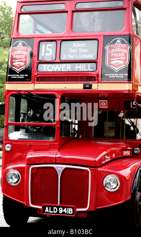 Eines der letzten London Routmaster Busse jetzt auf Geschichtsroute Stockfoto