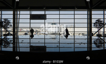 Silhouetten Detroit Intl Flughafen Detroit Michigan/USA Stockfoto