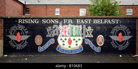 Teil der Wandgemälde von protestantischen Loyalisten in East Belfast Nordirland Stockfoto