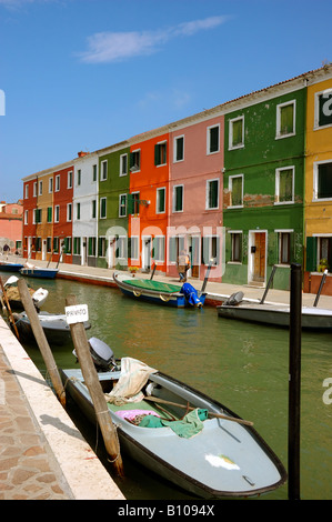 Burano Italien Veneto bunte Häuser Stockfoto