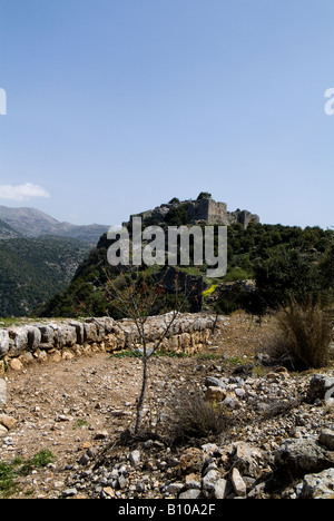 Nimrods Festung Qalaat Namrud, Schloss der große Klippe, Mivtzar Nimrod, Golanhöhen israel Stockfoto