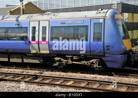 Öffentlicher Verkehr getrennten Ruhezone Beförderung auf C2C Vorortverkehr Bahn Service von National Express Limehouse East London Großbritannien betrieben Stockfoto