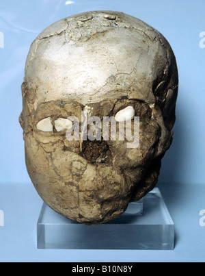 Jungsteinzeit verputzt Schädel mit shell Augen 7000 BC Jericho Stockfoto