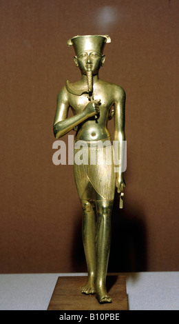 Gold Statuette des Amun. Karnak. 945-664 BC. Amon Ra Stockfoto