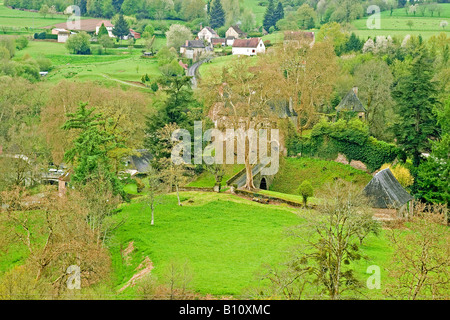 Blick über Ségur Le Chateau in der Corrèze Region Frankreichs Stockfoto