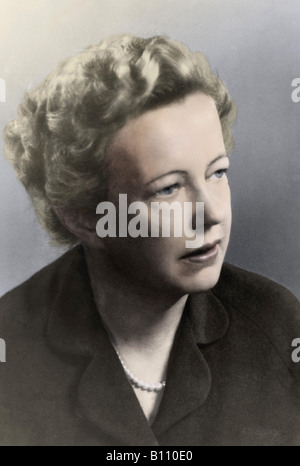 Maria Goeppert-Mayer, 1906-1972.  Sie arbeitete am Manhattan-Projekt, das die erste Atombombe produziert. Stockfoto