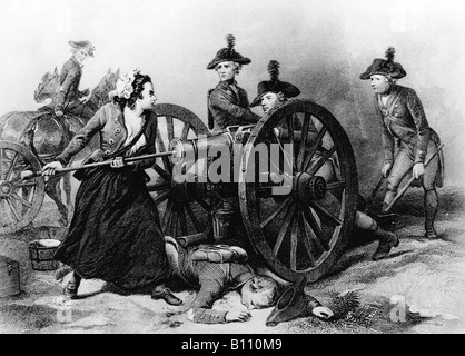 Molly Pitcher in der Schlacht von Monmouth. Stockfoto