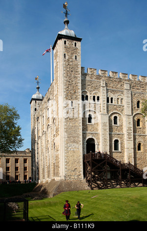 Weißer Turm an der Tower of London Stockfoto