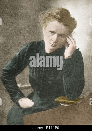 Marie Curie 1867-1934 Polnisch Französisch Physiker in ihrem Labor. Mit ihrem Ehemann Pierre isoliert sie die radioaktiven Elemente Stockfoto