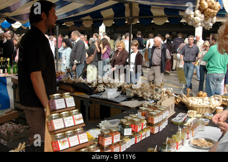 Abergavenny Food Festival - Honig & Knoblauch stall Stockfoto