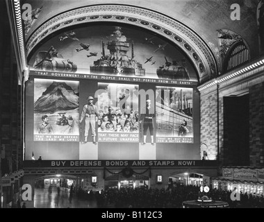 Grand Central Terminal New York City während des zweiten Weltkriegs. Foto von Arthur Rothstein. Stockfoto